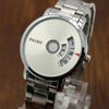 Turntable Dial Mesh Steel Band Wristwatch