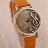 Style Musical Note Carving Ladies Watch