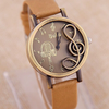 Style Musical Note Carving Ladies Watch