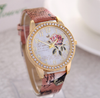 Chinese Style Peony Pattern Digital Watch